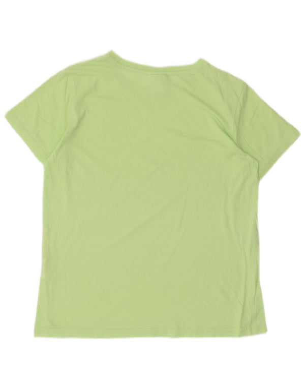 Champion Dame T-Shirt Top UK 12 Medium Grøn Bomuld