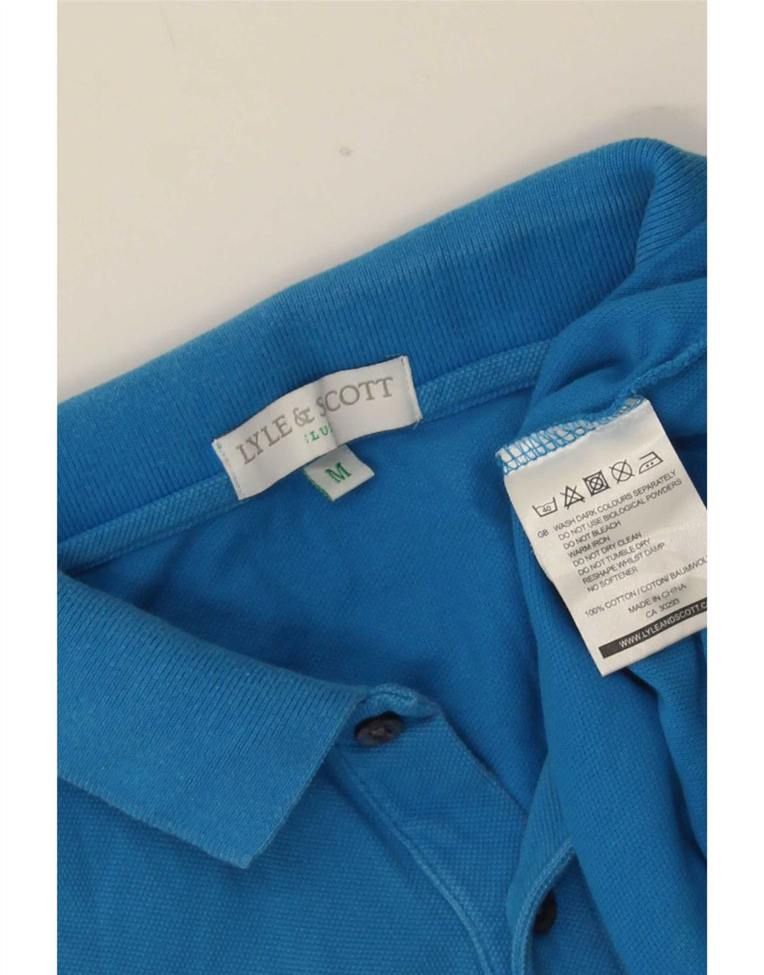 Lyle & Scott Mens Polo Shirt Medium Blue Cotton