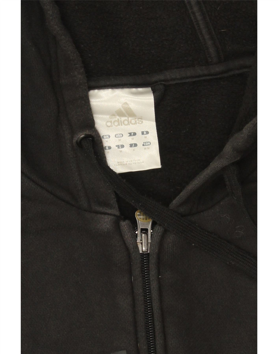 Adidas Mens Graphic Zip Hoodie Sweater Medium Black Cotton