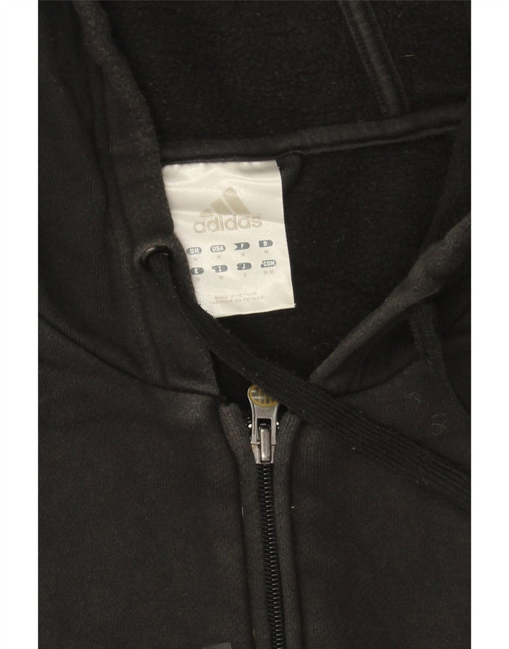 Adidas Mens Graphic Zip Hoodie Sweater Medium Black Cotton