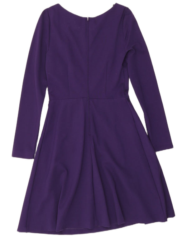 Langärmliges A-Linien-Kleid für Damen von Warehouse, UK 10, Größe S, Lila, Viskose