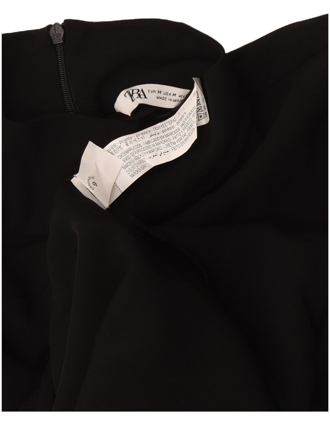 Zara Langærmet Maxikjole til kvinder UK 12 Medium Sort Polyester