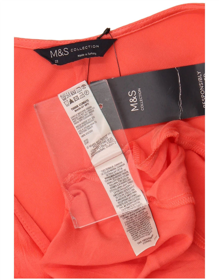 Abito maxi regolare da donna Marks & Spencer UK 22 3XL viscosa arancione