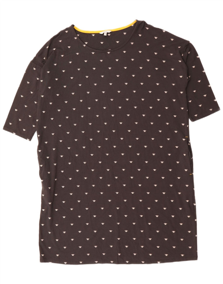 JOULES Womens Oversized Abstract Pattern T-Shirt Dress UK 14 Large Black