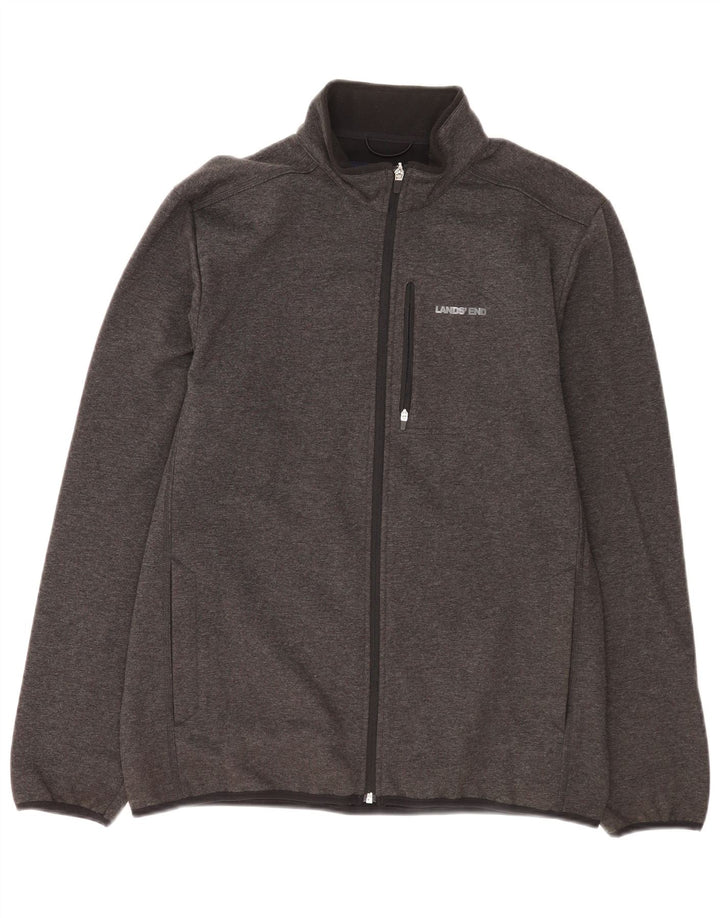 Lands End Herre træningsdragt Topjakke Medium Grey Flecked Bomuld