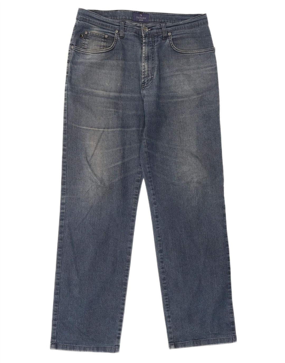 Trussardi Mens Straight Jeans W34 L30 Blue Cotton