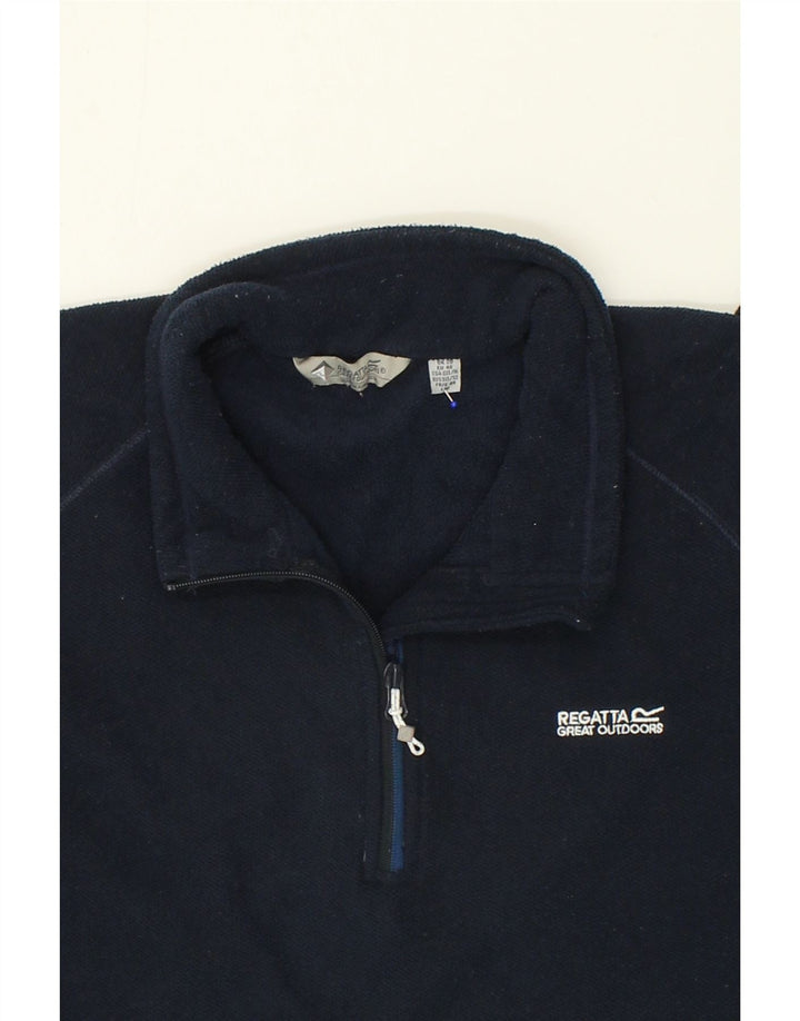 REGATTA Womens Zip Neck Sweatshirt Jumper UK 20 2XL Navy Blue Polyester Vintage Regatta and Second-Hand Regatta from Messina Hembry 