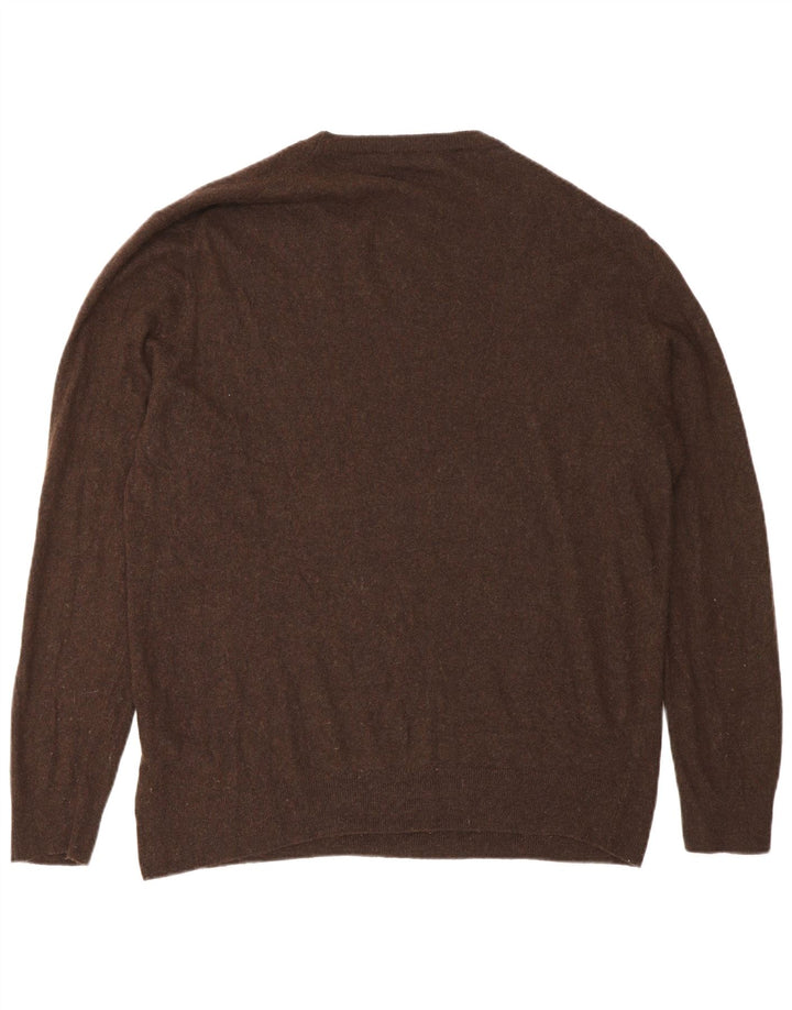Zara Mens Crew Neck Jumper Sweater Large Brown Viscose