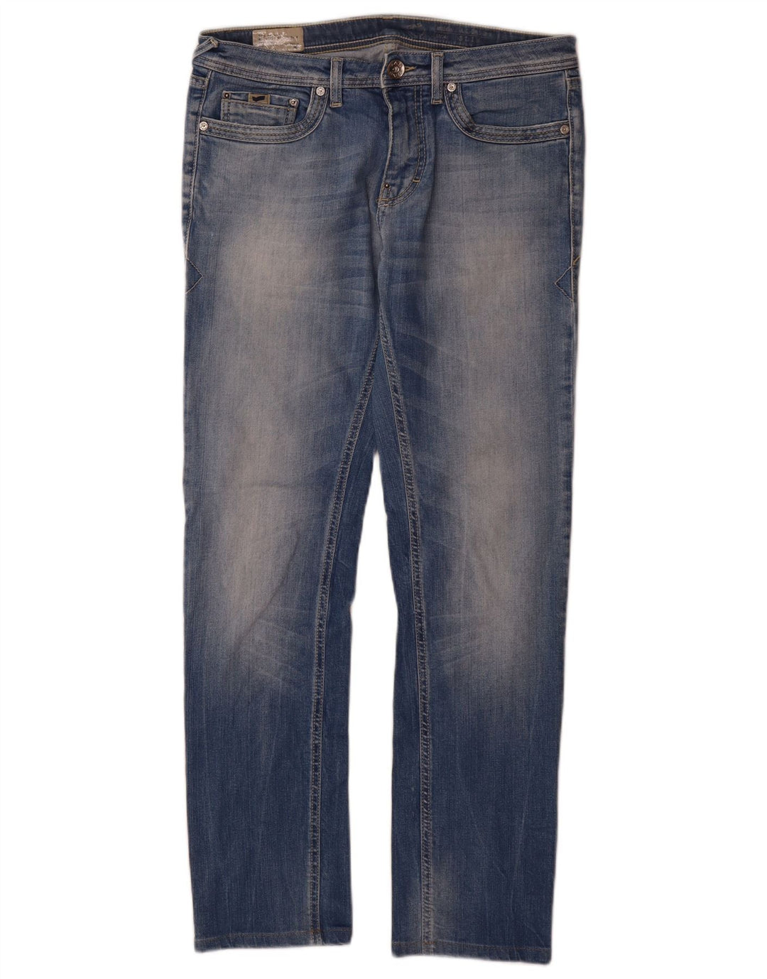 Gas Mens Slim Jeans W32 L32 Blue Cotton