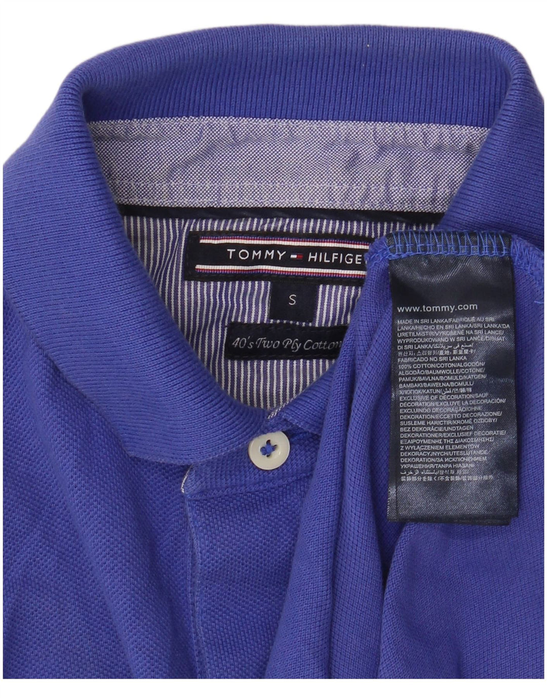 TOMMY HILFIGER Mens Polo Shirt Small Blue Cotton