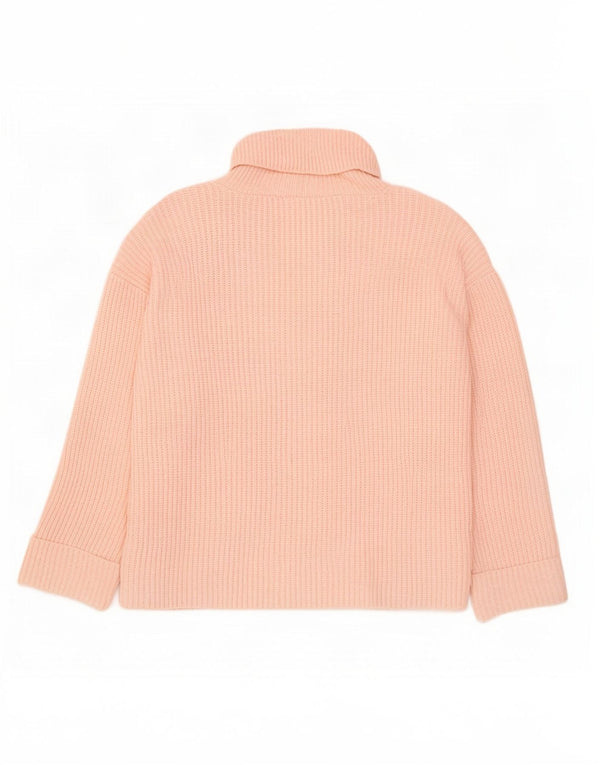 Marks & Spencer Womens Oversized Roll Neck Jumper Sweater UK 16 Large Pink