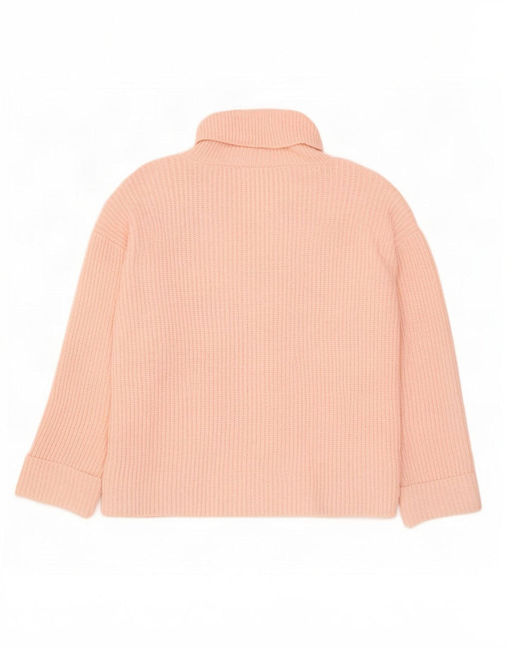 Marks & Spencer Womens Oversized Roll Neck Jumper Sweater UK 16 Large Pink