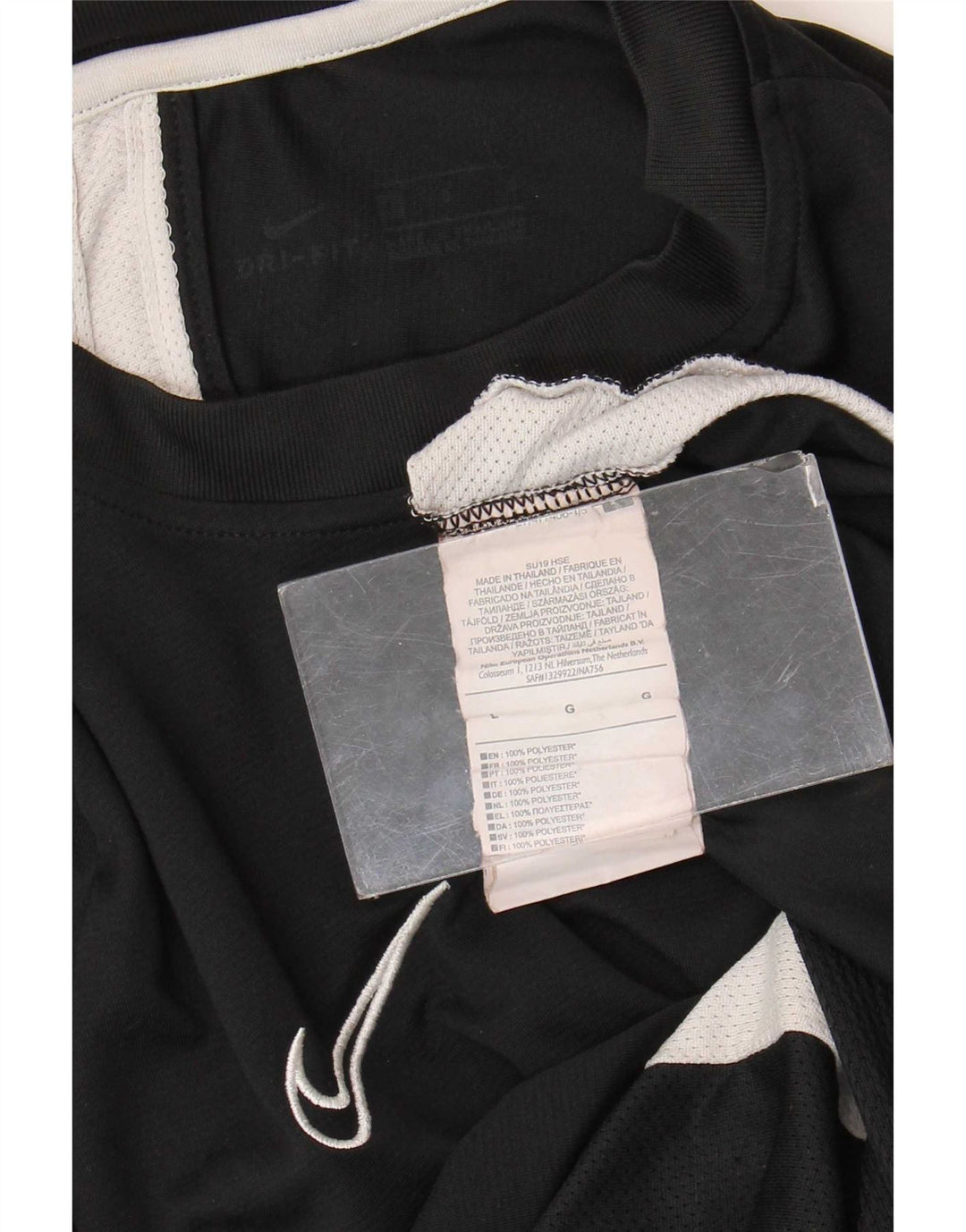 Nike Férfi Dri Fit póló felső nagy fekete Colourblock poliészter