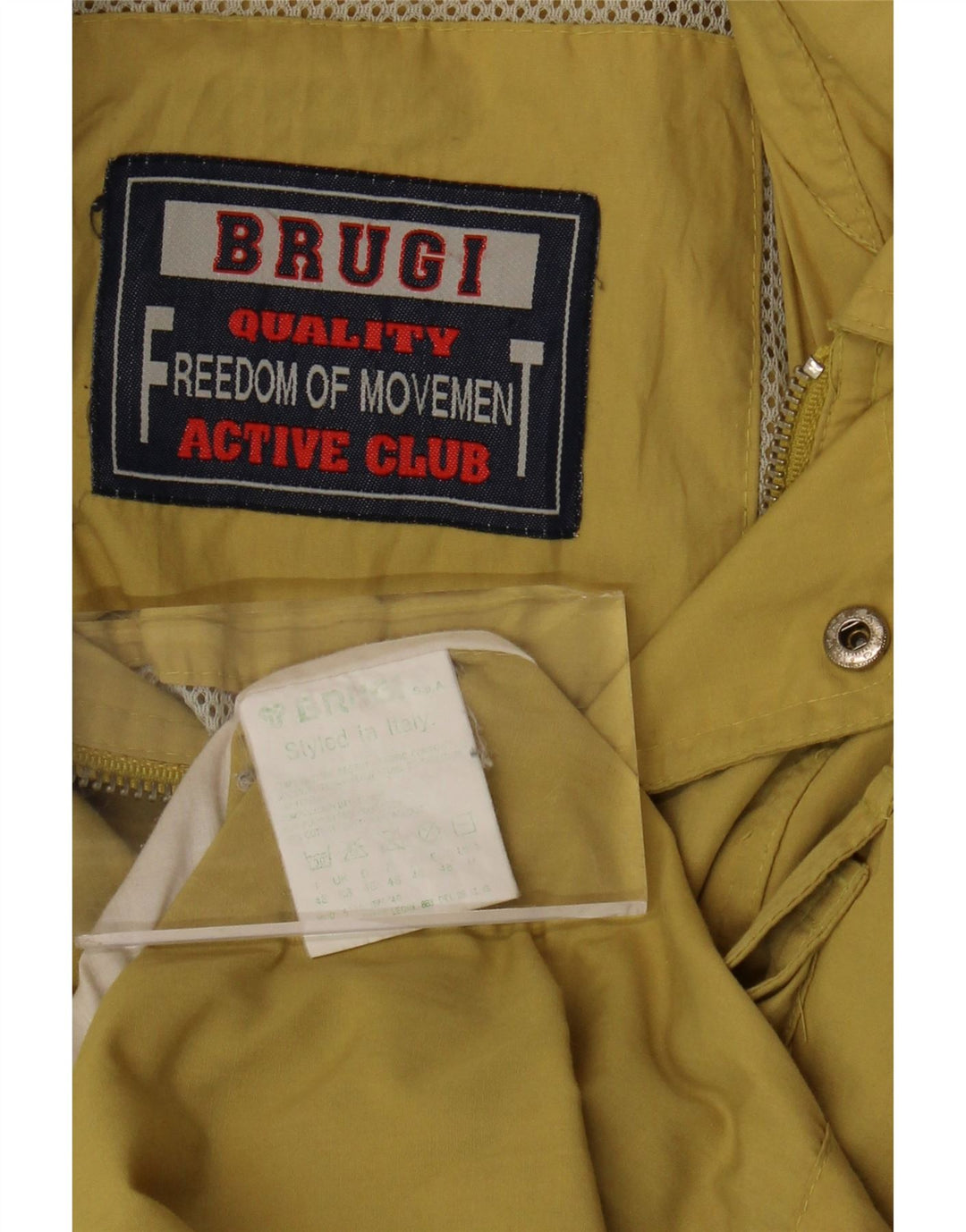 BRUGI Herre Loose Fit Utility Jacket UK 38 Medium Gul Polyester