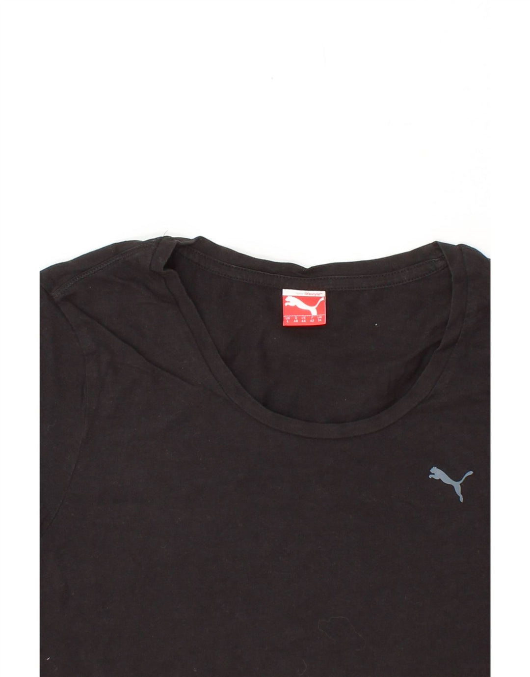 PUMA Womens T-Shirt Top UK 14 Medium  Black Cotton Vintage Puma and Second-Hand Puma from Messina Hembry 