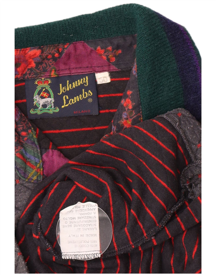Johnny Lambs Mens Rugby Polo Shirt IT 50 Medium Grey Argyle/Diamond