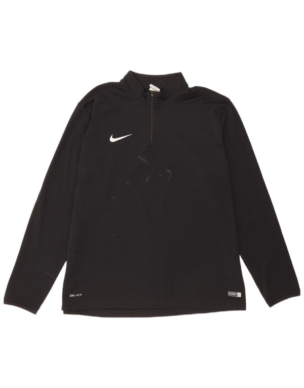Maglia da tuta pullover con zip e collo Nike Dri Fit da uomo 2XL poliestere nero