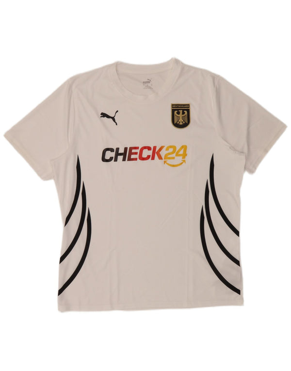 Мужская футболка с рисунком Puma Deutshland Top XL из полиэстера в белую полоску