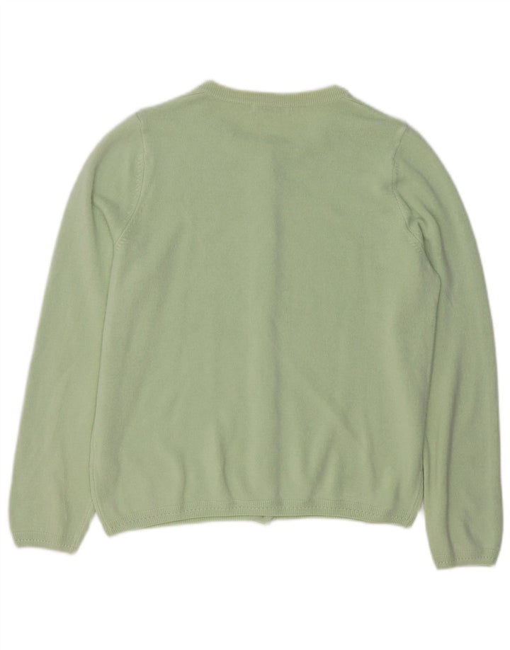 MARKS & SPENCER Womens Classic Cardigan Sweater UK 12 Medium Green Acrylic