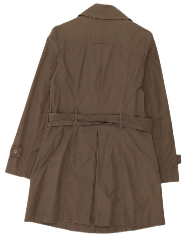 Sisley Womens Trench Coat IT 42 Medium Khaki Cotton
