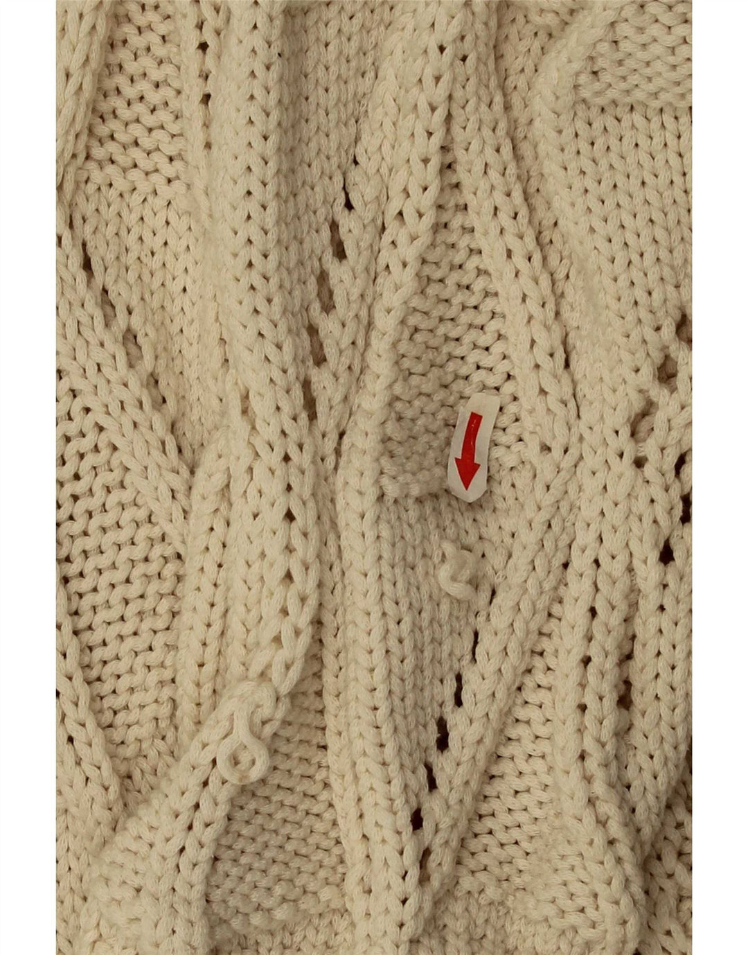 Zara Womens Cardigan Sweater UK 14 Medium Beige Cotton