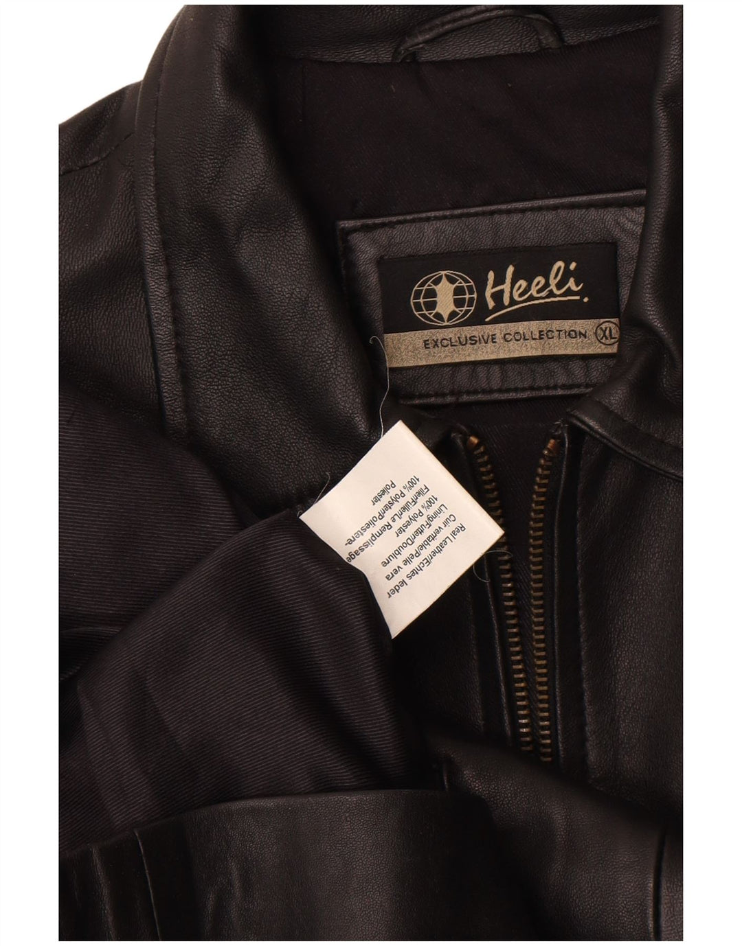 Heeli Veste en cuir pour femme UK 18 XL Cuir noir