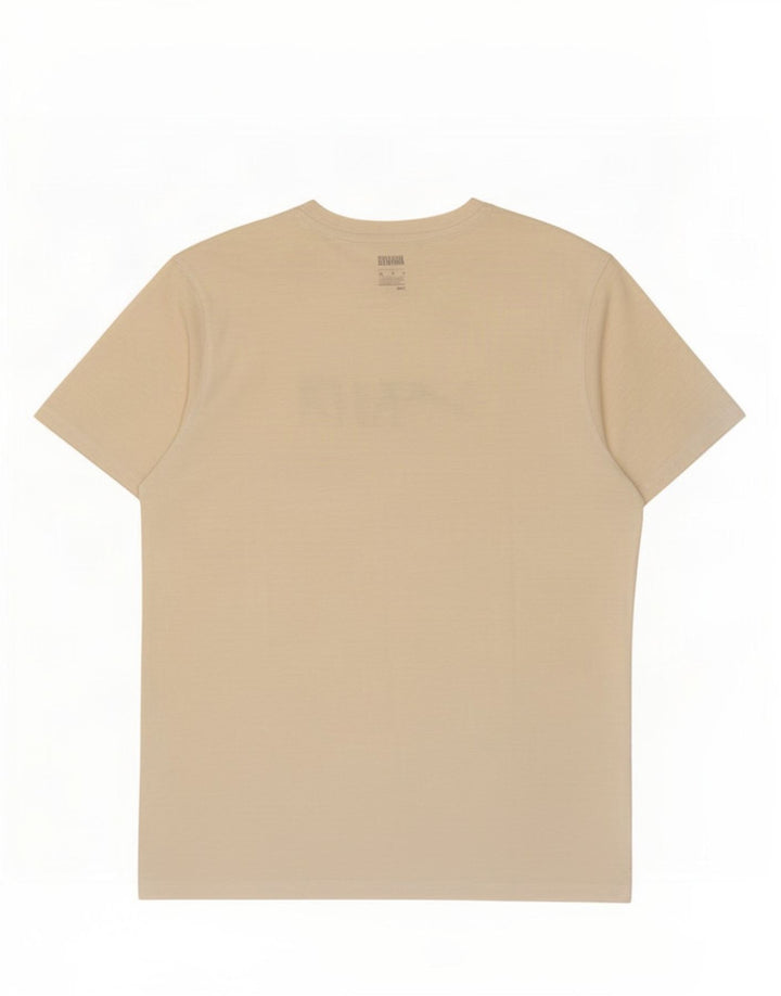 Puma Mens Graphic T-Shirt Top Medium Off White Cotton