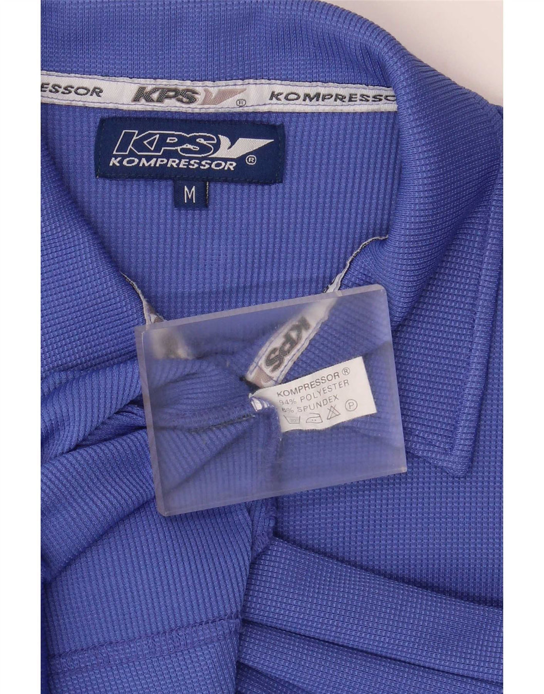 Vintage Mens Short Sleeve Military Shirt Medium Blue Polyester