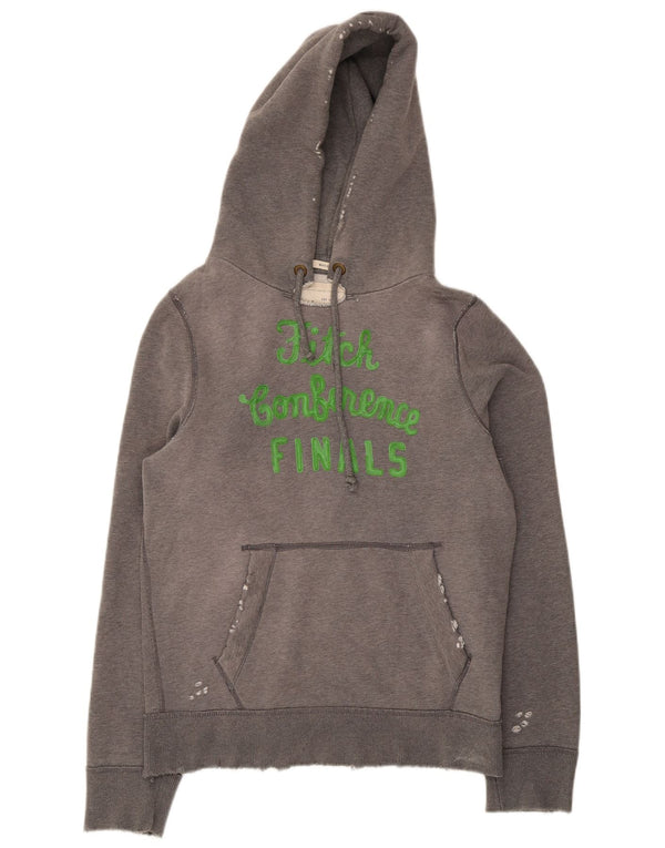 Abercrombie & Fitch Mens Muscle Graphic kapucnis pulóver, nagy szürke pamut