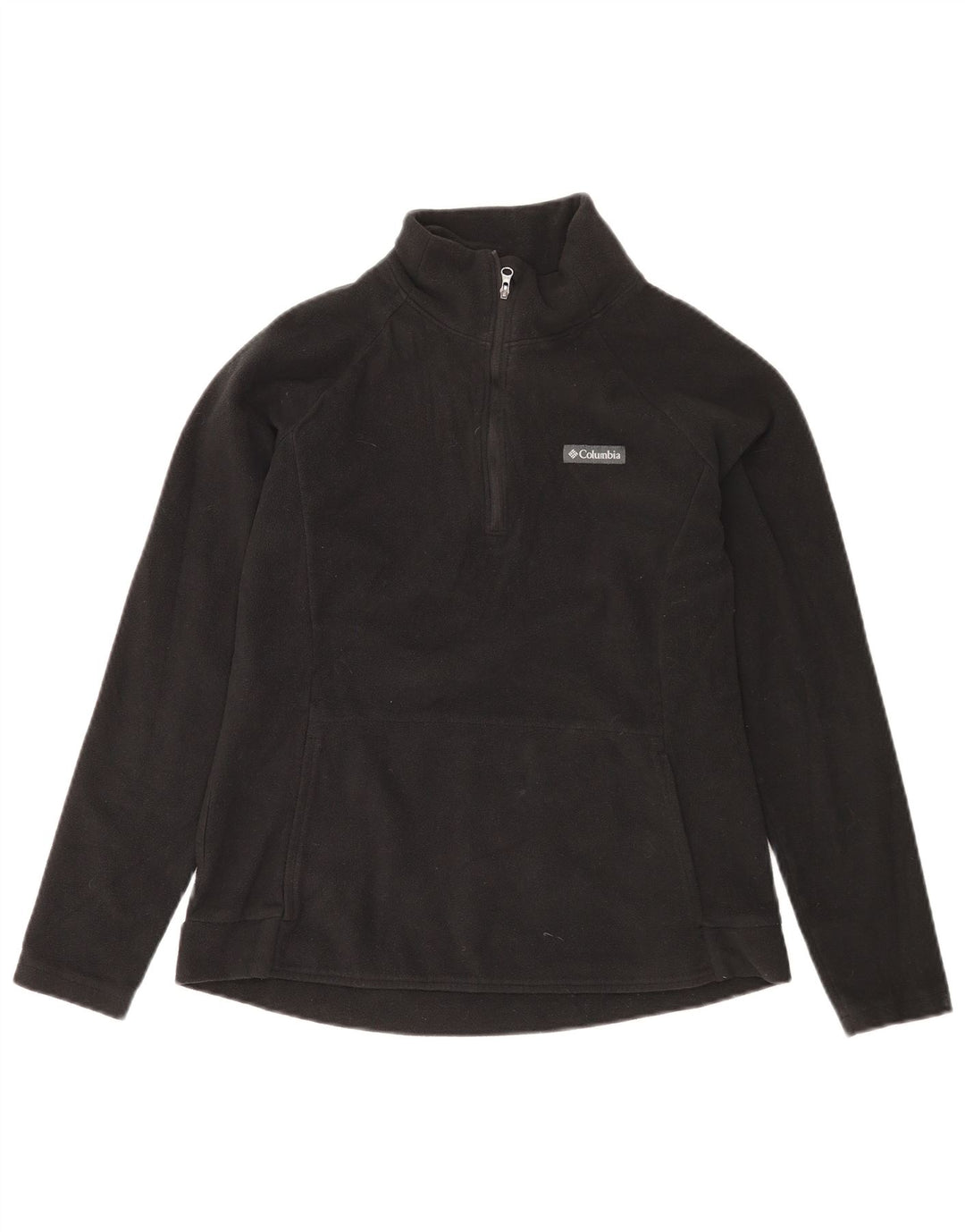 Columbia Womens Zip Neck Fleece Jumper UK 14 Large Black Polyester