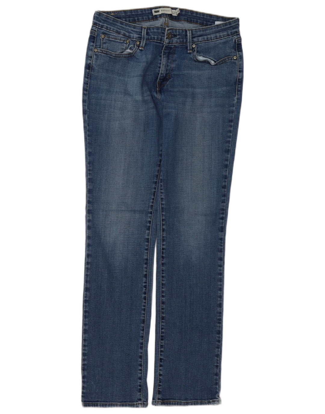 LEVI'S Womens Slight Curve Straight Jeans US 10 Large W32 L32 Blue