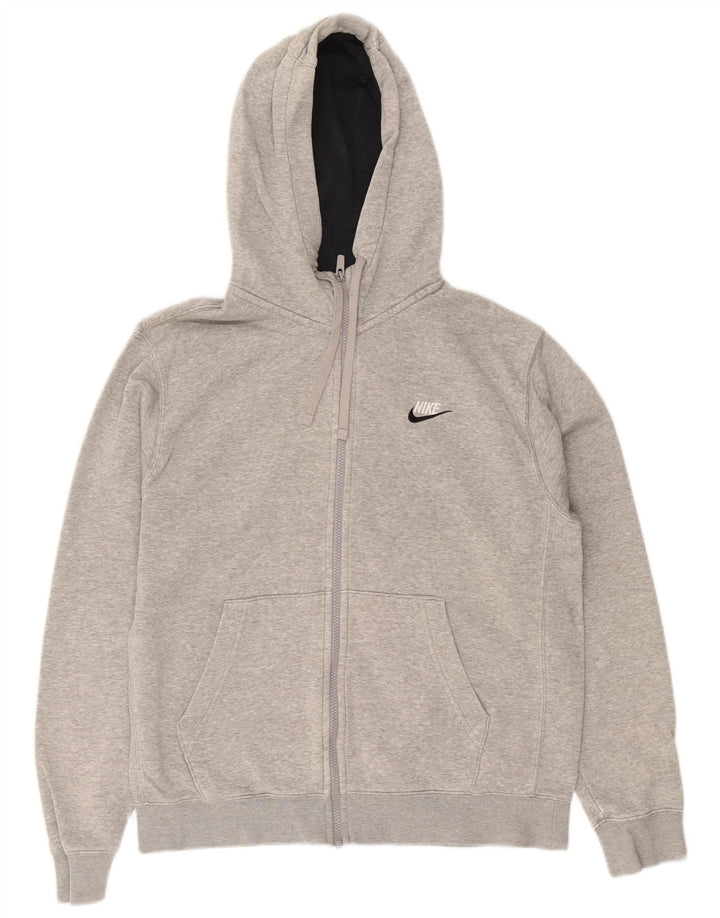 Nike Mens Zip Hoodie Sweater Medium Grey Flecked Cotton