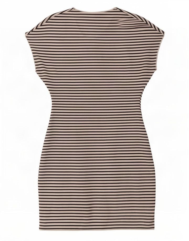 Zara Womens Bodycon Dress UK 8 Small White Striped