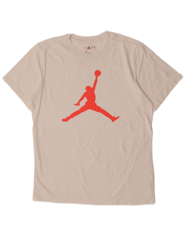 Jordan Mens Graphic T-Shirt Top Medium White Cotton