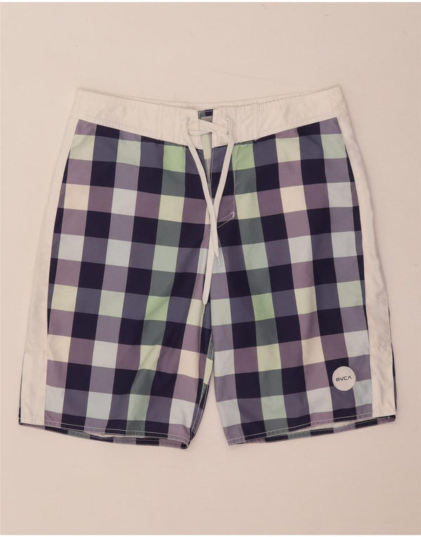 RVCA Mens Swimming Shorts Medium Multicoloured Gingham Polyester