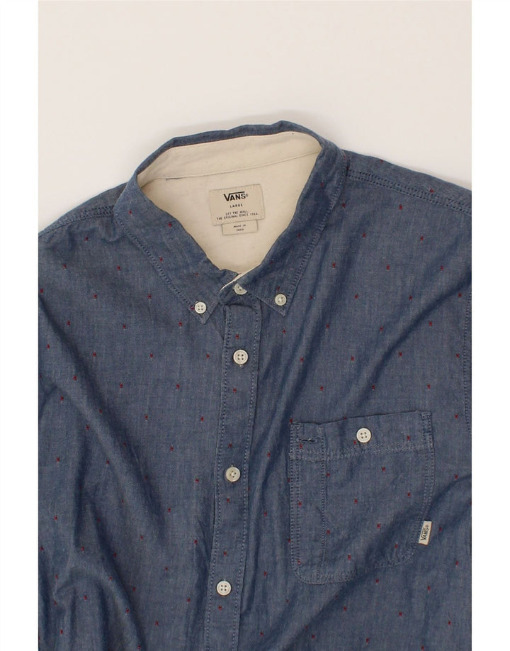 VANS Mens Shirt Large Blue Spotted Cotton Vintage Vans and Second-Hand Vans from Messina Hembry 