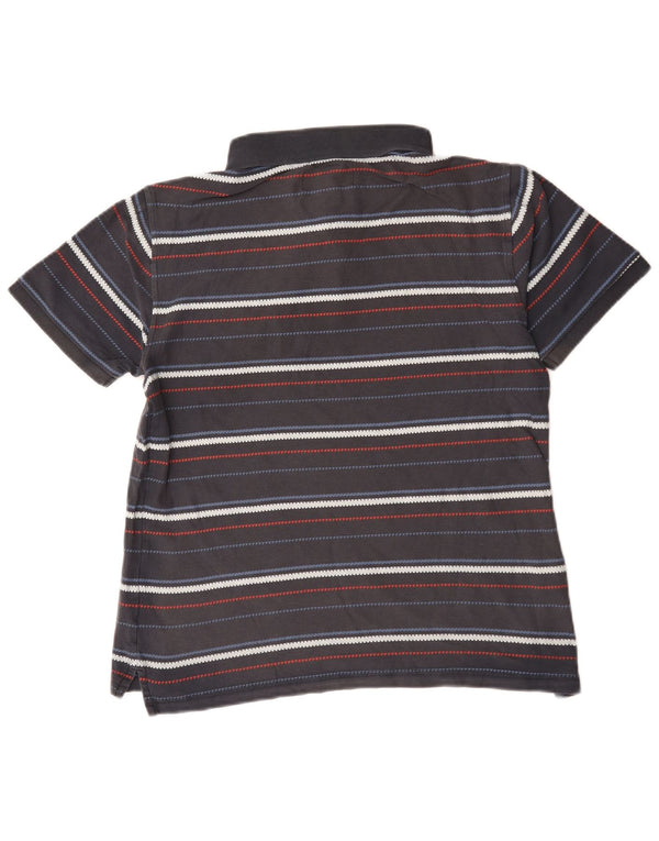 Penguin Mens Slim Fit Polo Shirt Medium Grey Striped Cotton