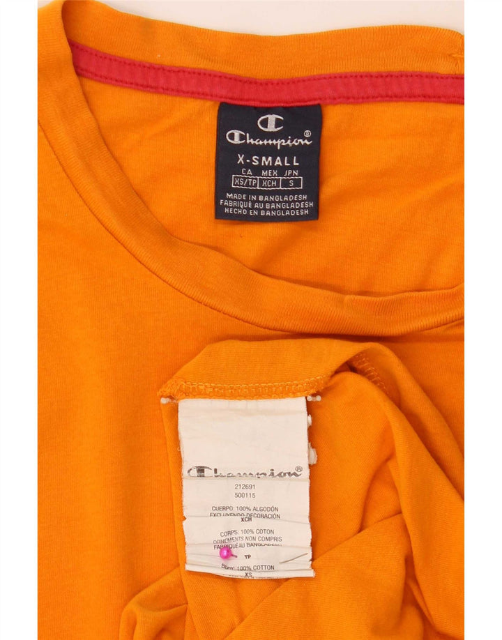 Champion Mens T-Shirt Top XS Orange Cotton