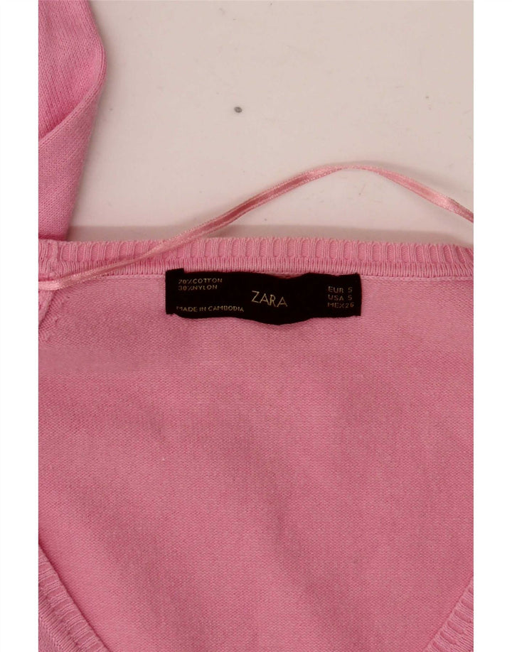 Zara Womens Cardigan Sweater UK 10 Small Pink