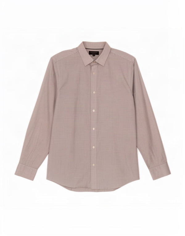 Banana Republic Mens Slim Fit Shirt Large Grey Gingham Cotton