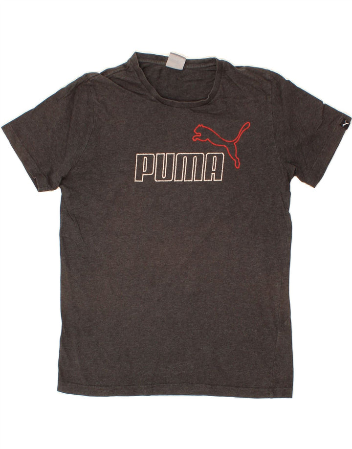 PUMA Mens Graphic T-Shirt Top Medium Grey Cotton Vintage Puma and Second-Hand Puma from Messina Hembry 