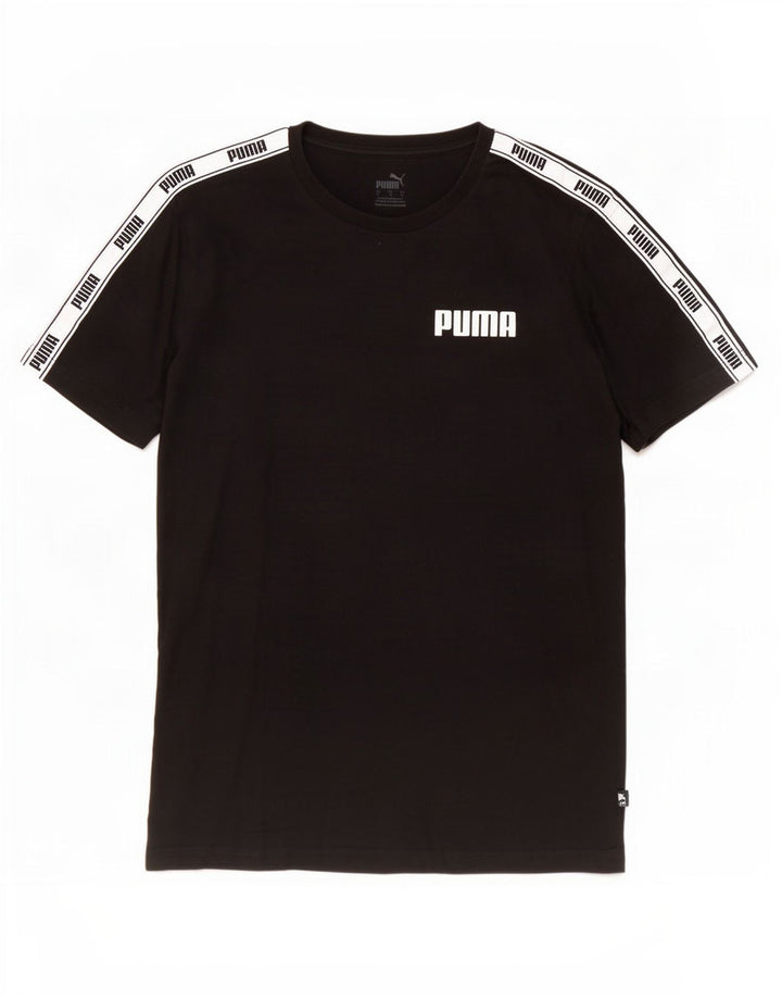 Puma Mens Graphic T-Shirt Top Large Black Colourblock