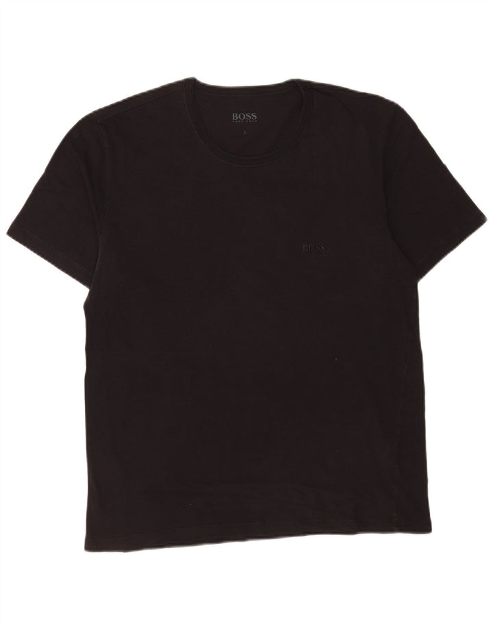 Hugo Boss Mens T-Shirt Top Large Black Cotton