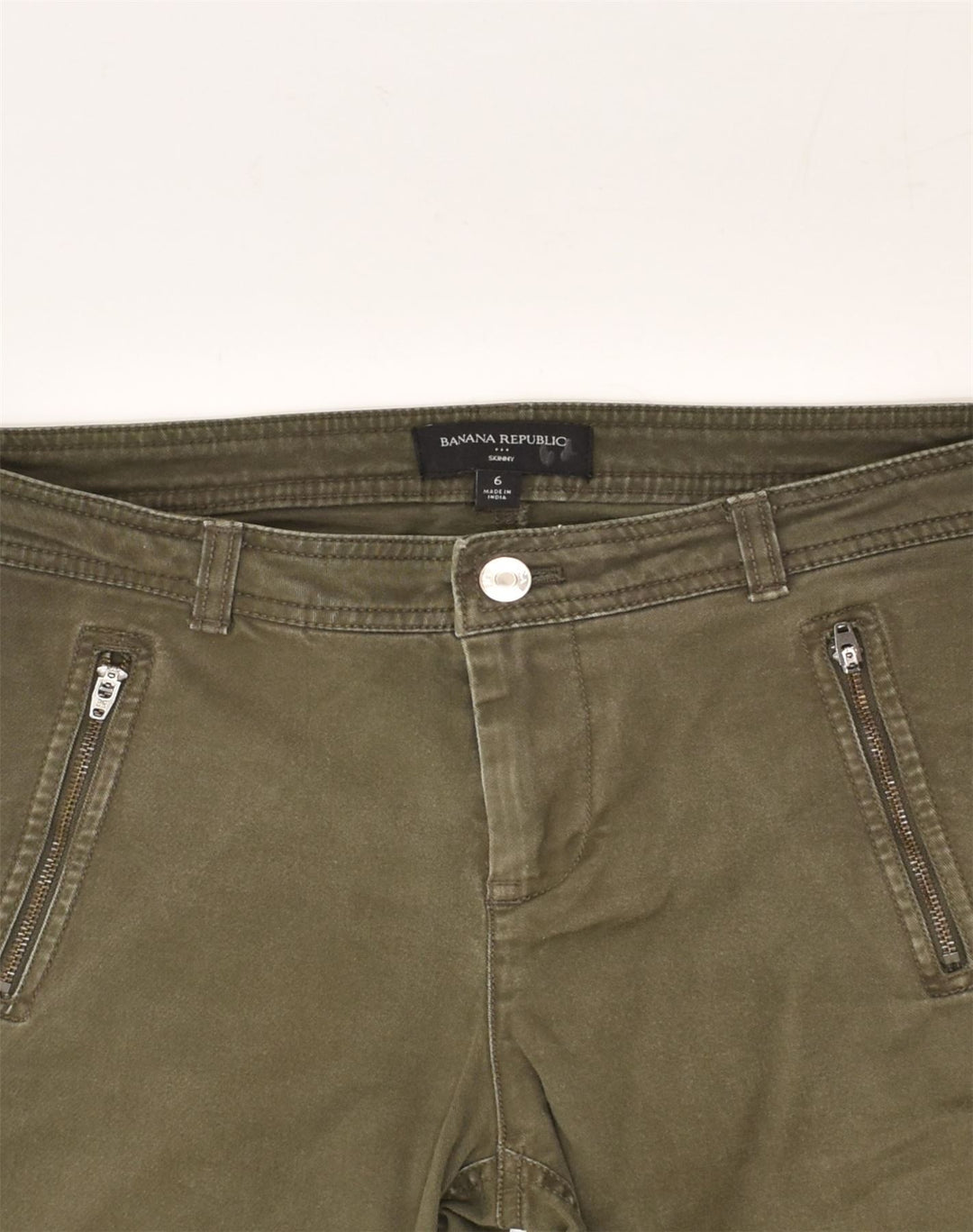 BANANA REPUBLIC Womens Skinny Chino Trousers US 6 Medium  W32 L30  Khaki | Vintage Banana Republic | Thrift | Second-Hand Banana Republic | Used Clothing | Messina Hembry 