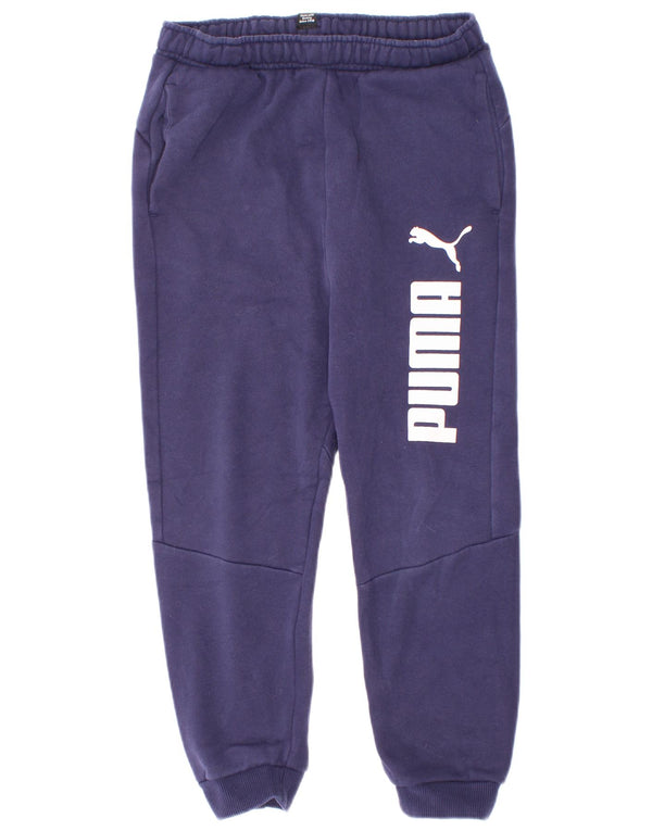 Puma Pantalon de Survêtement Graphique Garçon 7-8 ans Bleu Marine Coton