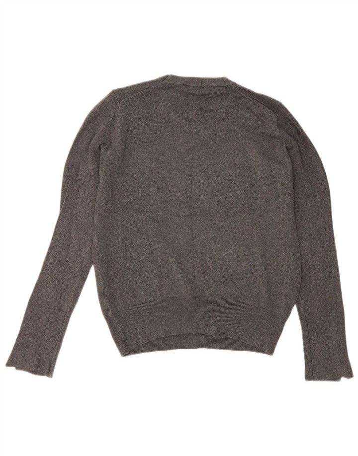 Zara Womens Crew Neck Jumper Sweater UK 12 Medium Grey