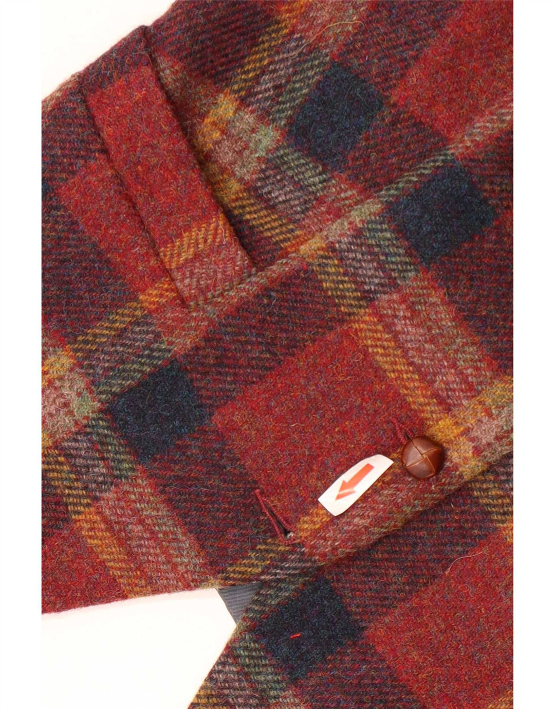 Vintage Damevest IT 46 Stor Rød Plaid Uld