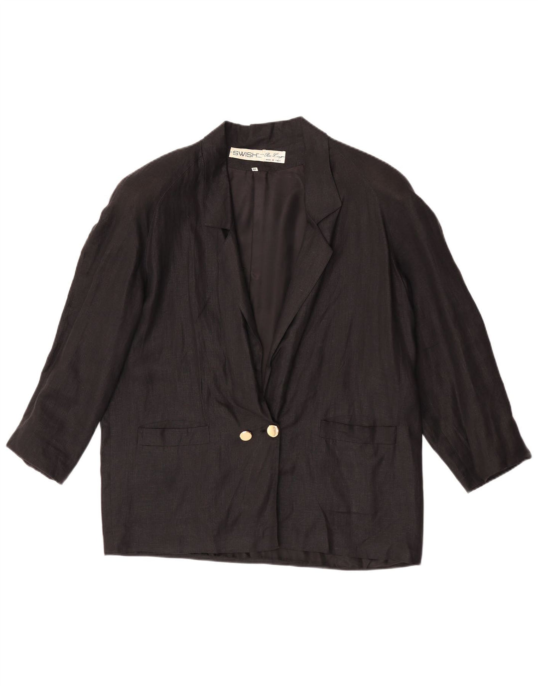 Zweireihiger, übergroßer Blazer für Damen von Swish, Gr. 14, Mittelschwarz