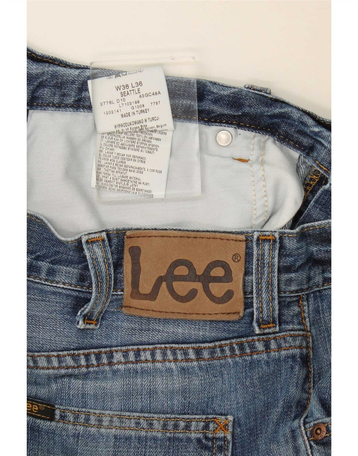 Lee Mens Seattle Straight Jeans W38 L30 Blue Cotton