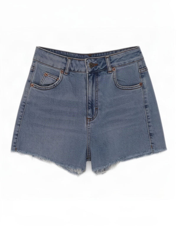 Pantaloni scurți Topshop Mom Denim pentru femei UK 8 Small W26 Blue Bumbac